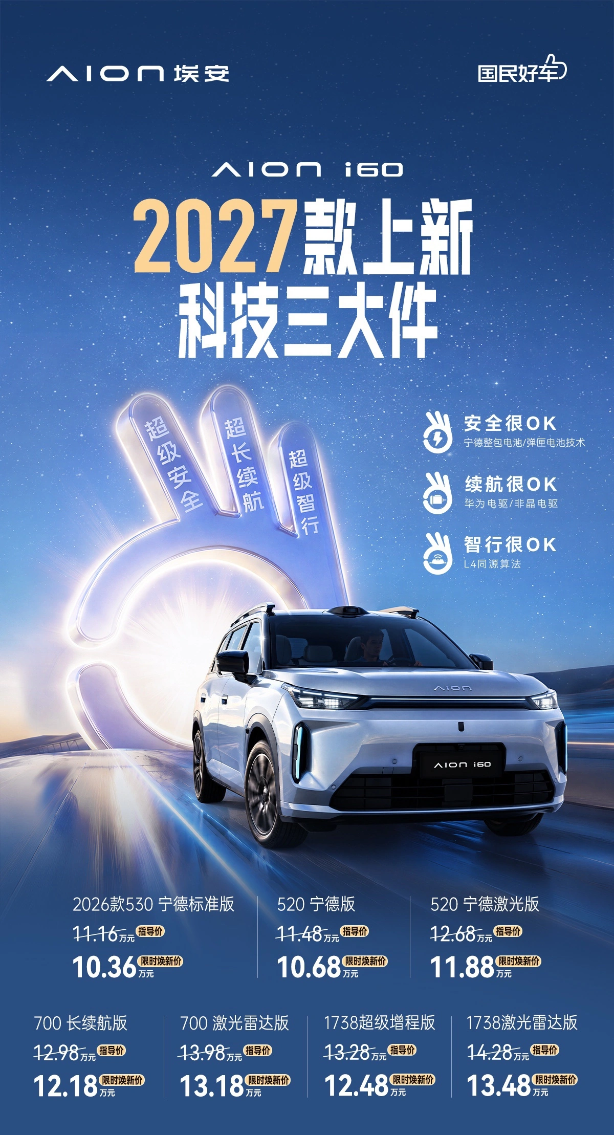 广汽埃安新能源车型报价_广汽埃安新能源轿车最新款价格_